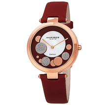 Akribos XXIV Diamond Red Dial Ladies Watch AK1069BUR