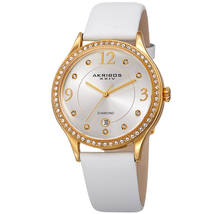 Akribos XXIV Diamond Silver-tone Dial Ladies Watch AK1011WT