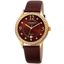 Akribos XXIV Quartz Diamond Brown Dial Ladies Watch AK1011BR