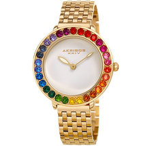 Akribos XXIV Quartz White Dial Ladies Watch AK1091YG