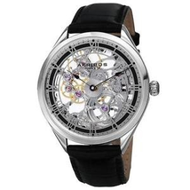 Akribos XXIV Silver Skeleton Dial Stainless Steel Men's Watch AK802SSB