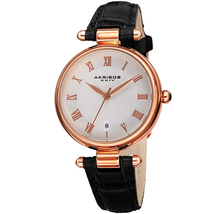 Akribos XXIV White Dial Ladies Watch AK1070BKR