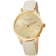Akribos XXIV Diamond Gold Tone Dial Ladies Watch AK1047WT