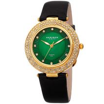 Akribos XXIV Diamond Green Dial Ladies Watch AK1008BKGN