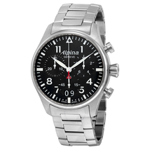 Alpina Startimer Black Dial Stainless Steel Bracelet Men's Watch AL372B4S6B AL-372B4S6B