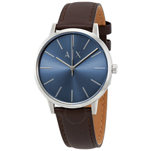 Armani Exchange Cayde Blue Dial Brown Leather Men's Watch AX2704