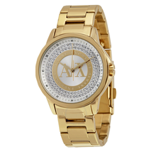Armani Exchange Crystal Dial Gold-tone Ladies Watch AX4321