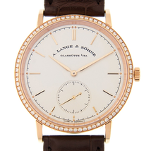 A. Lange & Sohne A Lange and Sohne Saxonia Rose Gold Diamond Brown Leather Men's Watch 842.032