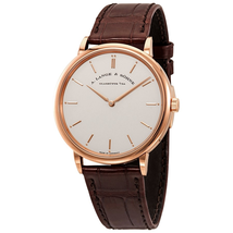 A. Lange & Sohne Saxonia Thin Manual Wind Silver Dial Brown Leather Men's Watch 211.032