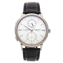 A. Lange & Sohne A. Lange and Sohne Saxonia Dual Time Silver Dial 18K White Gold Men's Watch 386.026