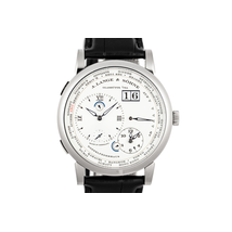 A. Lange & Sohne A. Lange and Sohne Silver Dial 18kt White Gold Black Leather Men's Watch 116.039