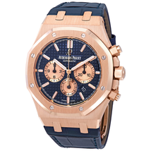 Audemars Piguet Blue Dial Men's 18K Rose Gold Leather Watch 26331OR.OO.D315CR.01