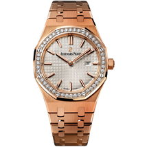 Audemars Piguet Royal Oak Silver Dial 18kt Rose Gold Ladies Watch 67651ORZZ1261OR01 67651OR.ZZ.1261OR.01