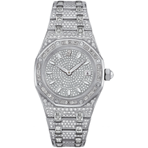 Audemars Piguet Royal Oak Diamond Pave White Gold Ladies Watch 67604BC.ZZ.1211BC.01
