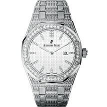 Audemars Piguet Royal Oak Lady Diamond Silver Dial White Gold Ladies Watch 67652BC.ZZ.1262BC.01