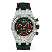 Audemars Piguet Royal Oak Offshore Black Dial Leather Ladies Watch 26271BC.ZZ.D002CR.01