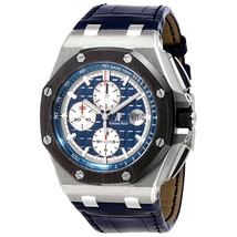 Audemars Piguet Royal Oak Offshore Blue Alligator Leather Men's Watch 26401PO.OO.A018CR.01
