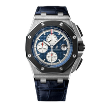 Audemars Piguet Royal Oak Offshore Chronograph Blue Dial Leather Men's Watch 26401PO.00.A018CR.01