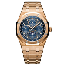 Audemars Piguet Royal Oak Prepetual Calendar Blue Dial Automatic Men's 18 Carat Pink Gold Watch 26574OR.OO.1220OR.02
