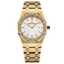Audemars Piguet Royal Oak Silver Dial Ladies 18 Carat Yellow Gold Watch 67651BA.ZZ.1261BA.01