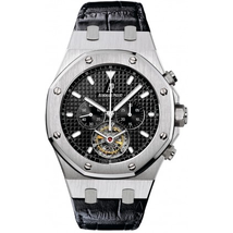 Audemars Piguet Royal Oak Tourbillon Black Dial Chronograph Men's Watch 25977ST.OO.D002CR.01