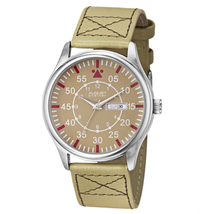 August Steiner Beige Leather Beige Dial Watch AS8074TN