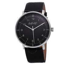 August Steiner Black Dial Black Leather Men's Watch AS8090BK