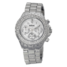 August Steiner Chronograph Mother of Pearl Dial Stainless Steel Ladies Watch AS8031SS