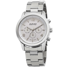 August Steiner Multi_Function White Dial Stainless Steel Men's Watch AS8098SS