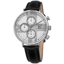 August Steiner Silver Dial Ladies Leather Watch AS8220BK