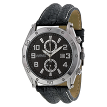 August Steiner Black Dial Black Leather Men's Watch AS8117BK