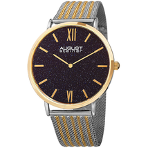 August Steiner Blue Sandstone Dial Men's Two Tone Watch AS8218TTG