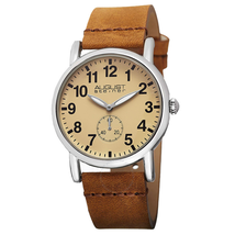 August Steiner Champagne Dial Brown Leather Ladies  Watch AS8110BR