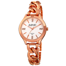 August Steiner Silver Dial Ladies Rose Gold Tone Watch AS8222RG