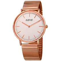 August Steiner Silver Dial Men's Rose Gold Tone Watch AS8216RG
