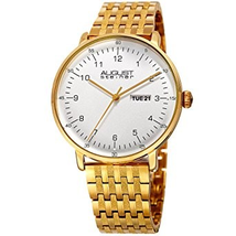 August Steiner Silver Dial Men's Gold Tone Watch AS8215YG