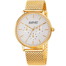 August Steiner Mesh Bracelet White Dial Men's Watch AS8255YG