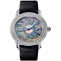 Audemars Piguet Ladies Millenary Automatic Diamond Black Mother of Pearl Ladies Watch 77303BC.ZZ.D007SU.01
