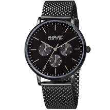 August Steiner Mesh Bracelet Black Dial Men's Watch AS8255BK