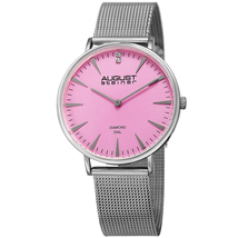 August Steiner Diamond Pink Dial Ladies Watch AS8207SS