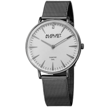 August Steiner Diamond Silver-tone Dial Ladies Watch AS8207GN