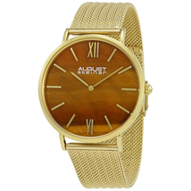 August Steiner Orange Dial Men's Gold Tone Watch AS8218YG