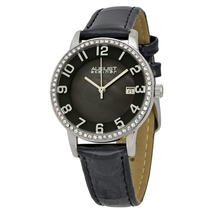 August Steiner Black Dial Silver-Tone Ladies Watch AS8056BK