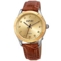 August Steiner Diamond Gold Tone Dial Ladies Watch AS8277TN