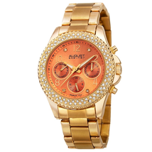 August Steiner Diamond Orange Dial Ladies Watch AS8136YGOR