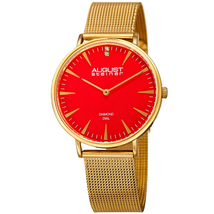 August Steiner Diamond Orange Dial Ladies Watch AS8207YG