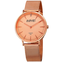 August Steiner Diamond Rose Gold-tone Dial Ladies Watch AS8207RG