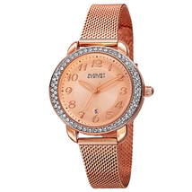 August Steiner Rose Gold-tone Dial Ladies Watch AS8192RG