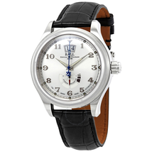 Ball Train Cleveland Automatic Power Reserve Silver Dial Leather Men's Watch PM1058D-L1J-SL
