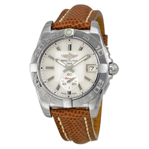 Breitling Galactic 36 Automatic  Mother of Pearl Dial Brown Lizard Leather Unisex Watch A3733012-A716BRZT